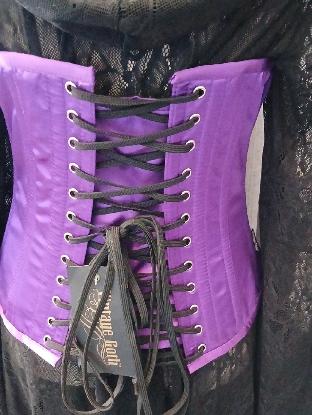 Authentic Purple Underbust Waist Cincher Corset - Shaping Intimates - Picture 2 of 7